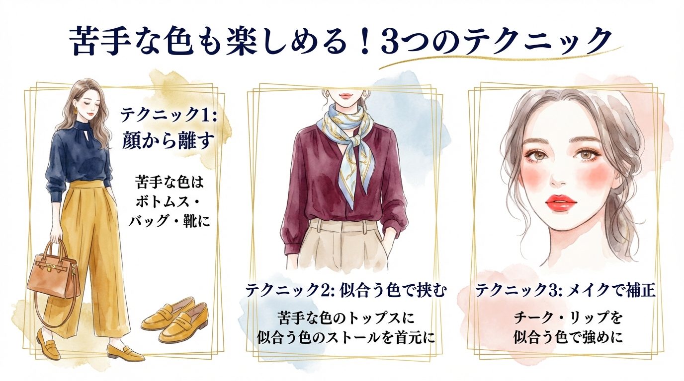 似合わない色を楽しむ3つのテクニック