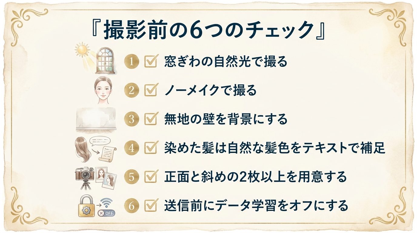 撮影前の6つのチェックリスト