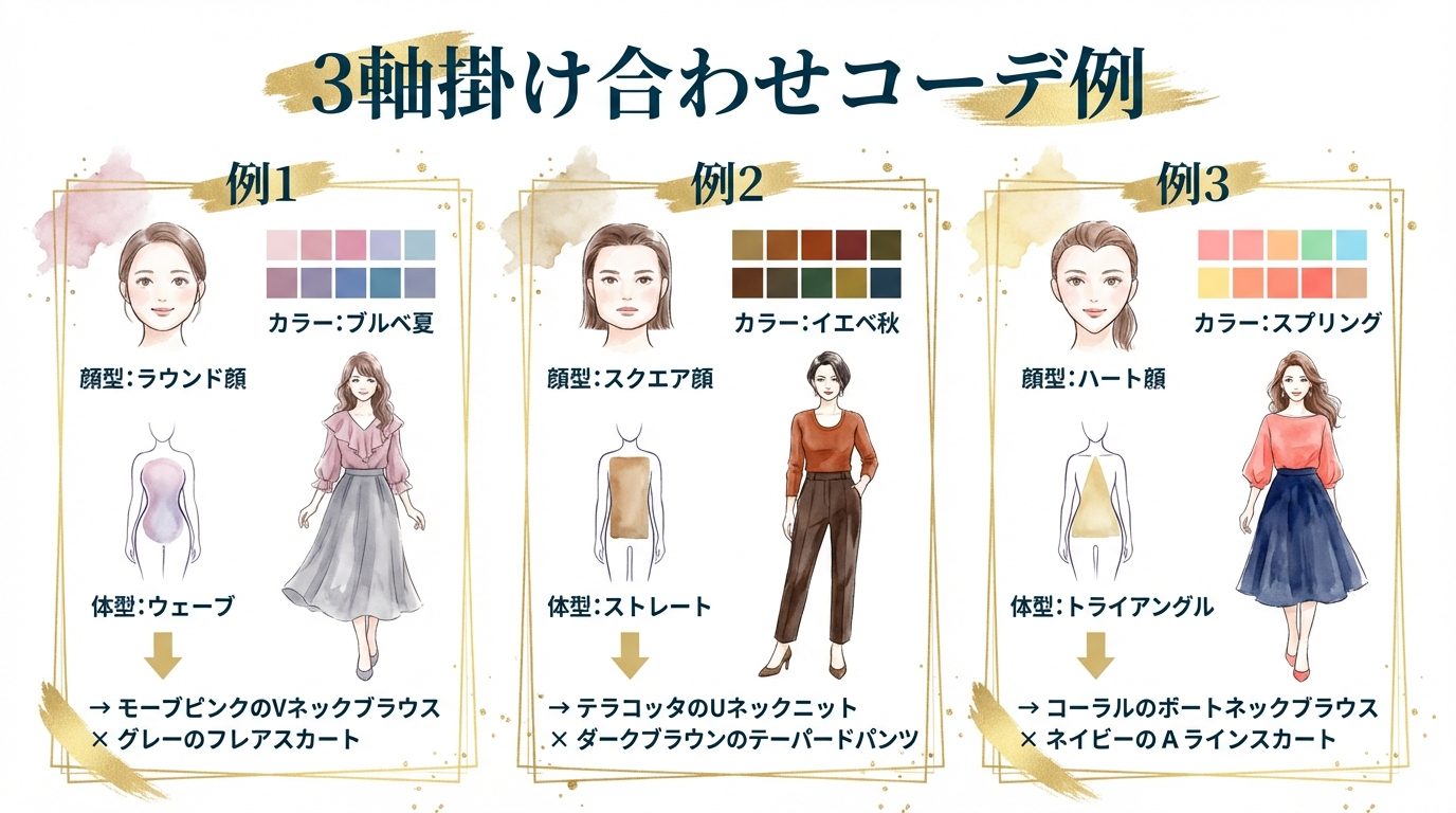 顔タイプ×パーソナルカラー×体型の掛け合わせ実践例