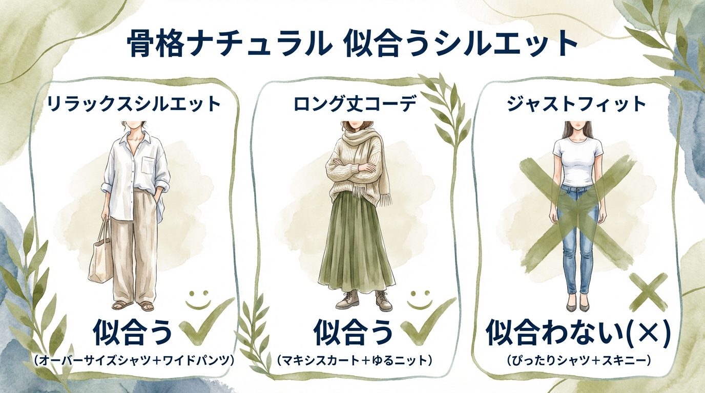 骨格ナチュラル 似合うシルエット