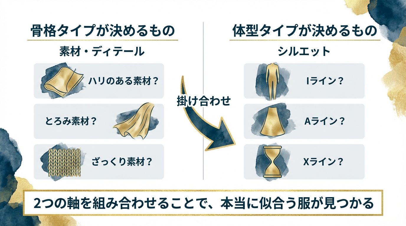 骨格タイプと体型タイプの掛け合わせ方