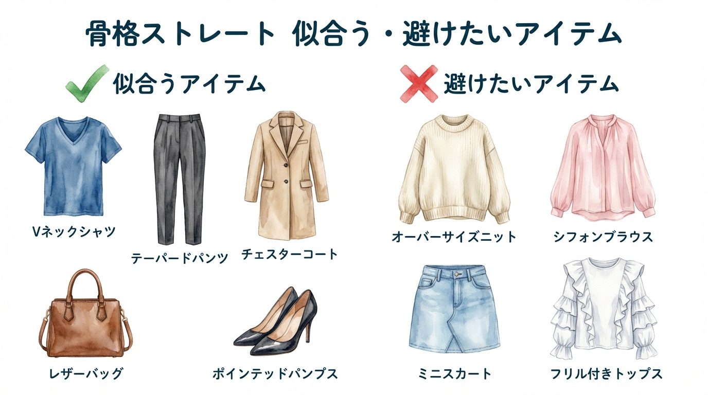 骨格ストレート 似合う・避けたいアイテム