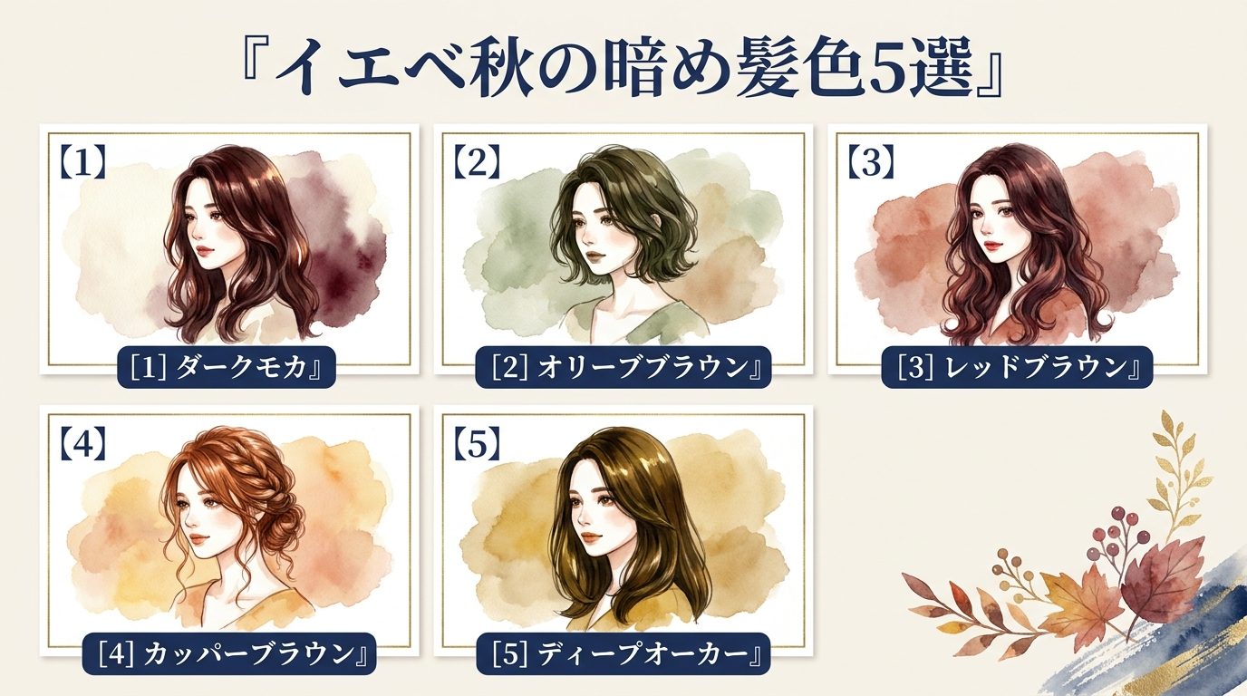 イエベ秋の暗め髪色5選