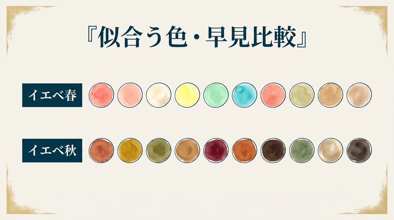 イエベ春秋の似合う色早見