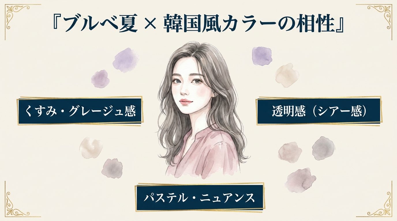 ブルベ夏と韓国風カラーの相性