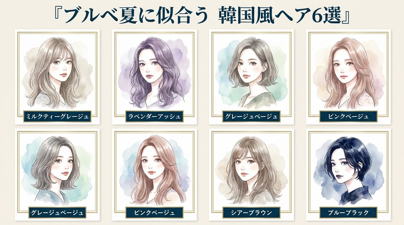 ブルベ夏に似合う韓国風ヘア6選