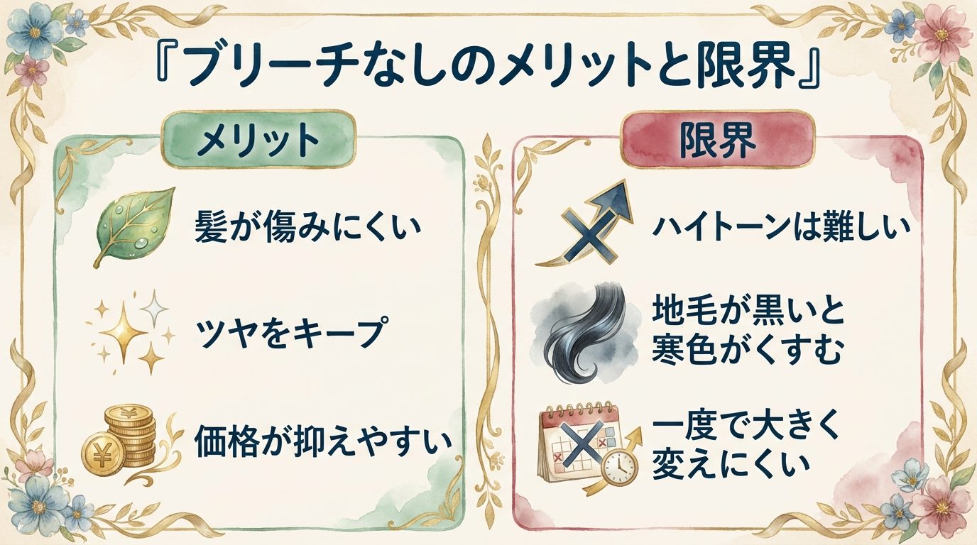 ブリーチなしのメリットと限界