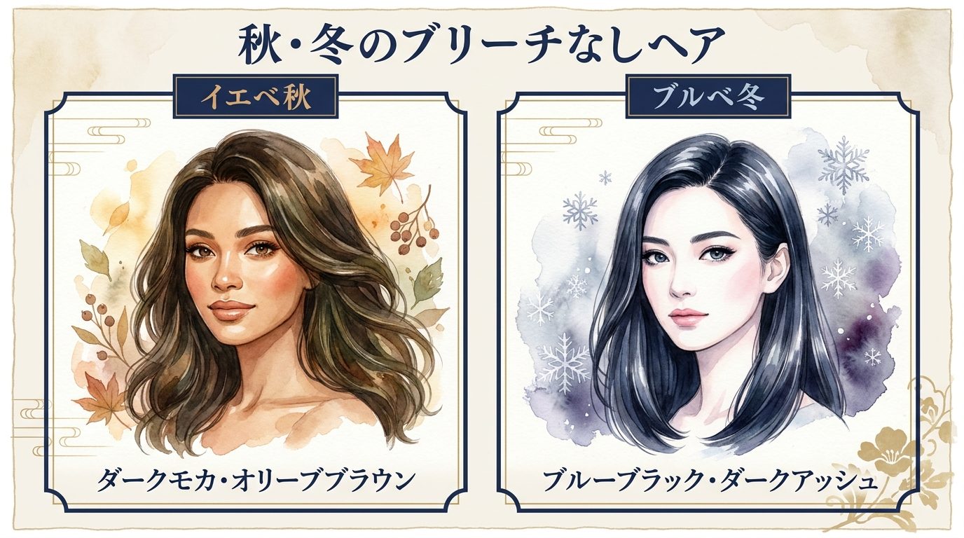 秋・冬のブリーチなしヘア