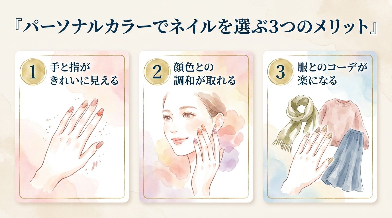 パーソナルカラーでネイルを選ぶ3つのメリット