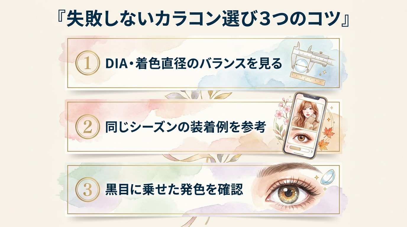 失敗しないカラコン選び3つのコツ