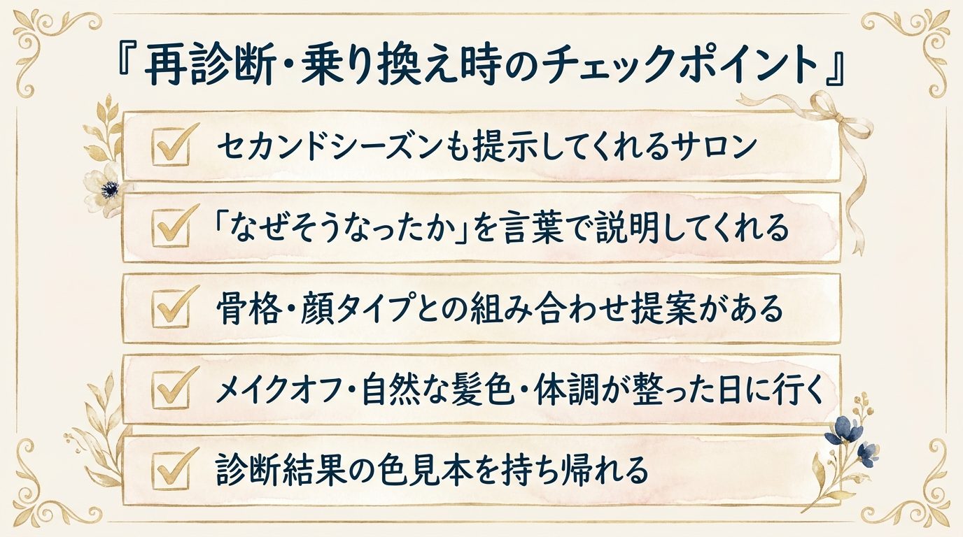 再診断・乗り換え時のチェックポイント
