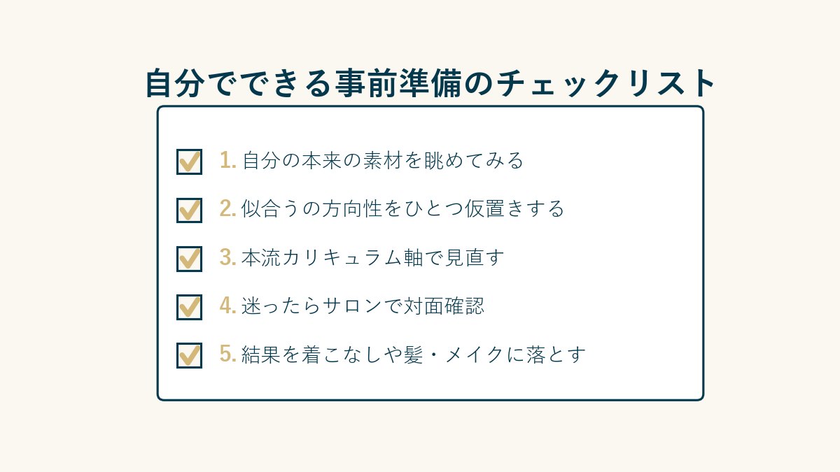 自分でできる事前準備のチェックリスト