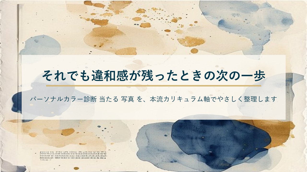 それでも違和感が残ったときの次の一歩
