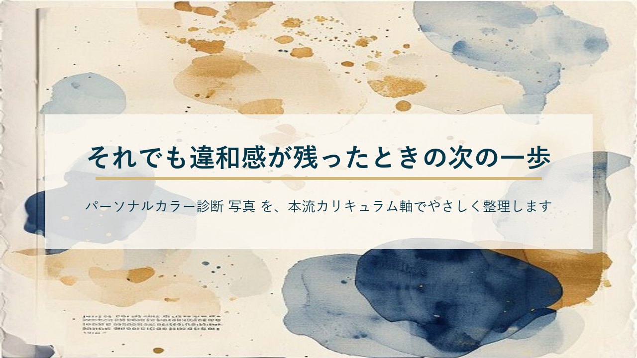 それでも違和感が残ったときの次の一歩