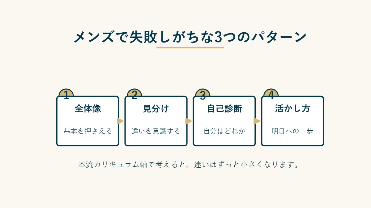 メンズで失敗しがちな3つのパターン