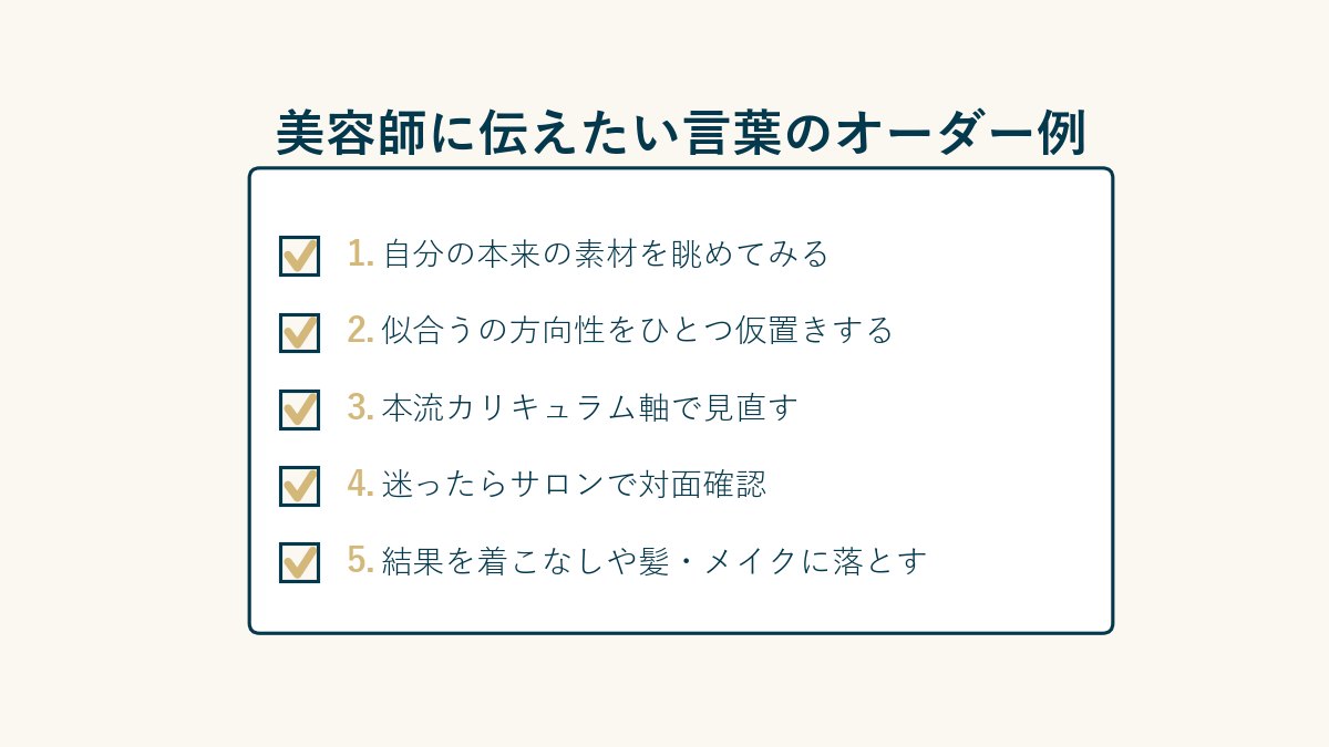 美容師に伝えたい言葉のオーダー例