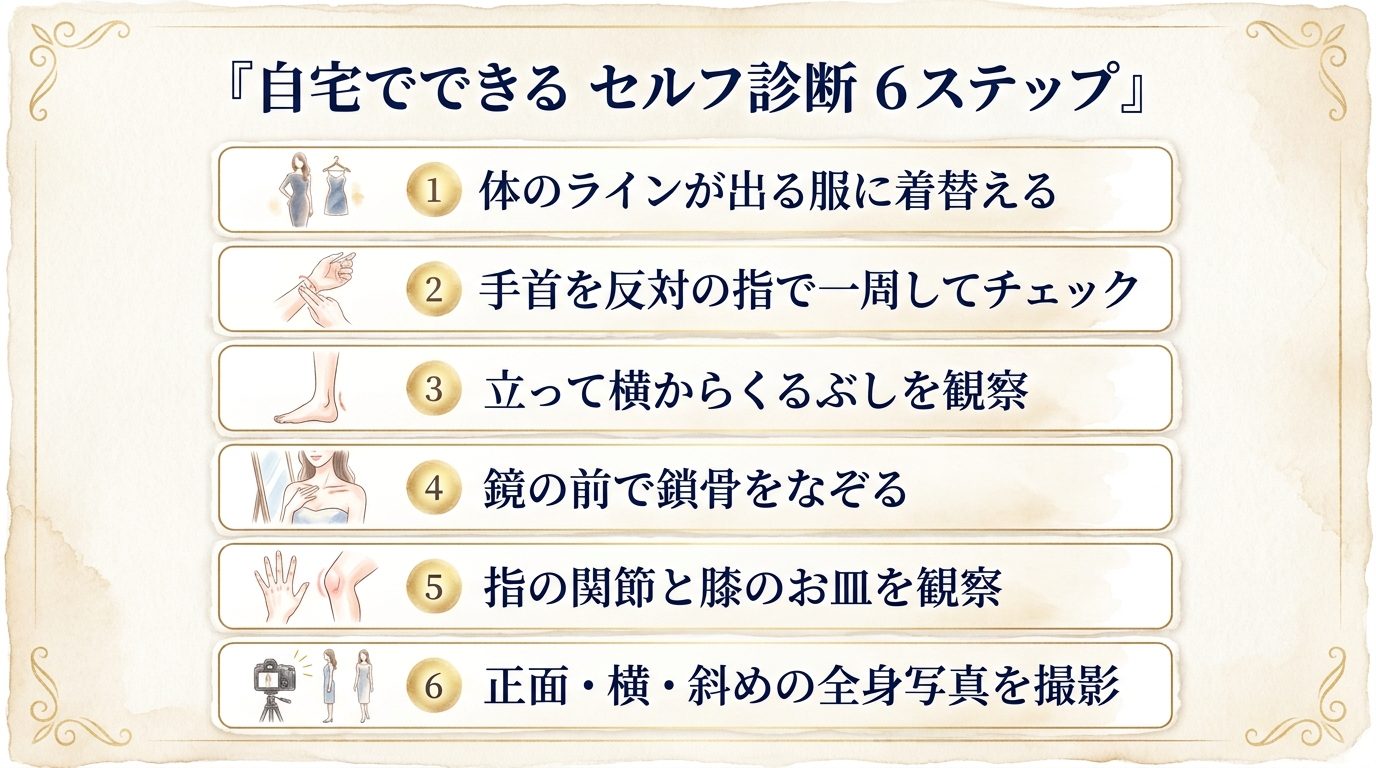 自宅でできるセルフ診断 6ステップ