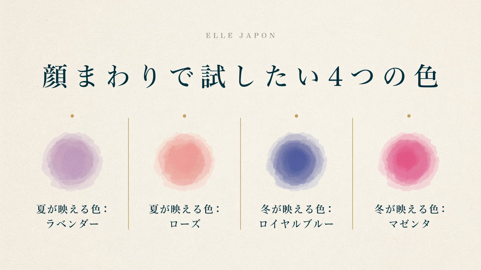 顔まわりで試したい4つの色