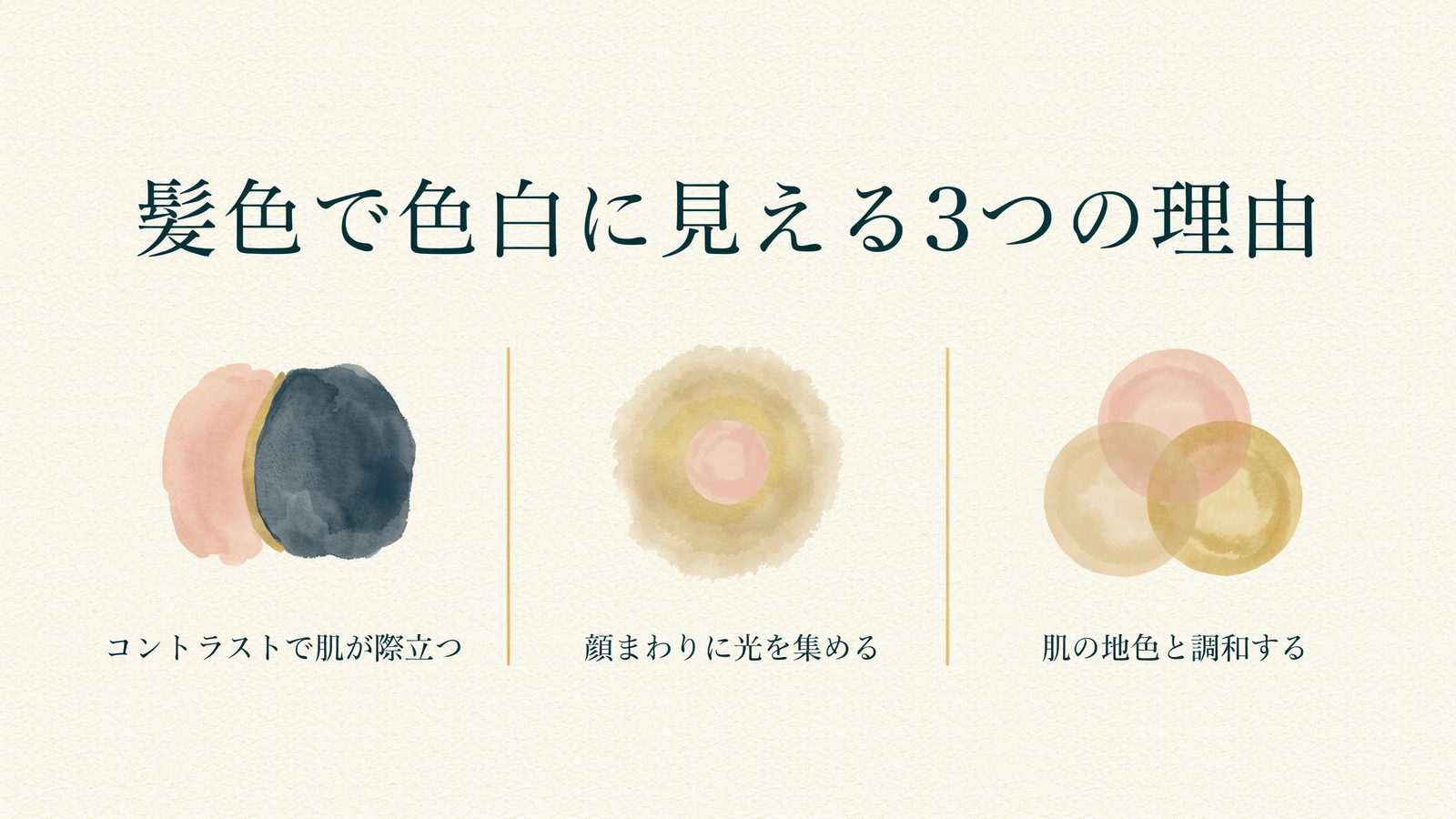 髪色で色白に見える3つの理由
