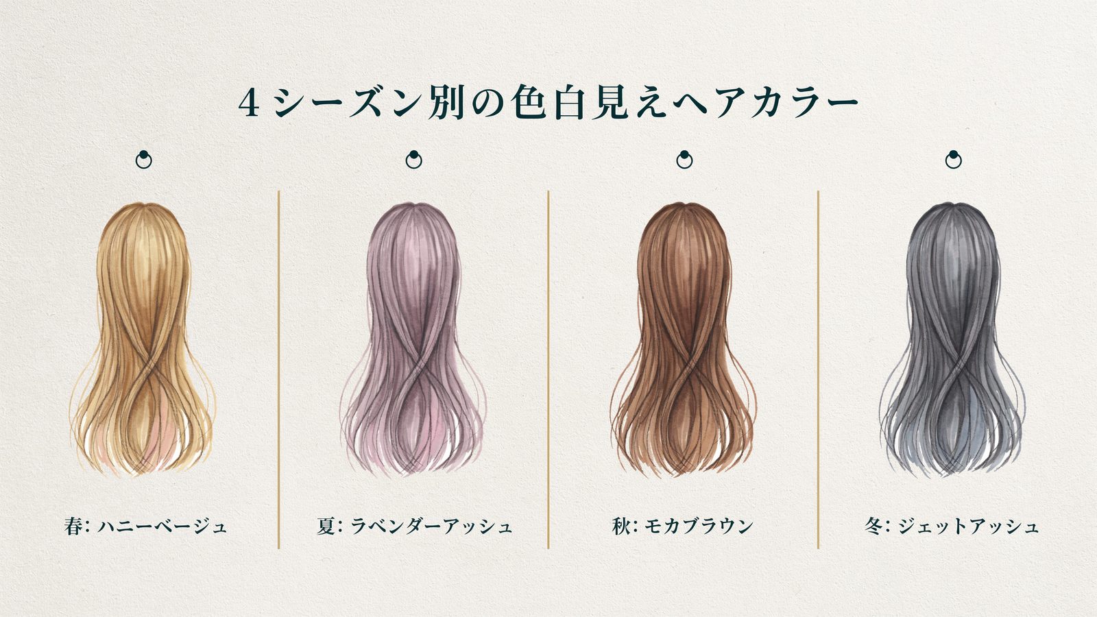 4シーズン別の色白見えヘアカラー