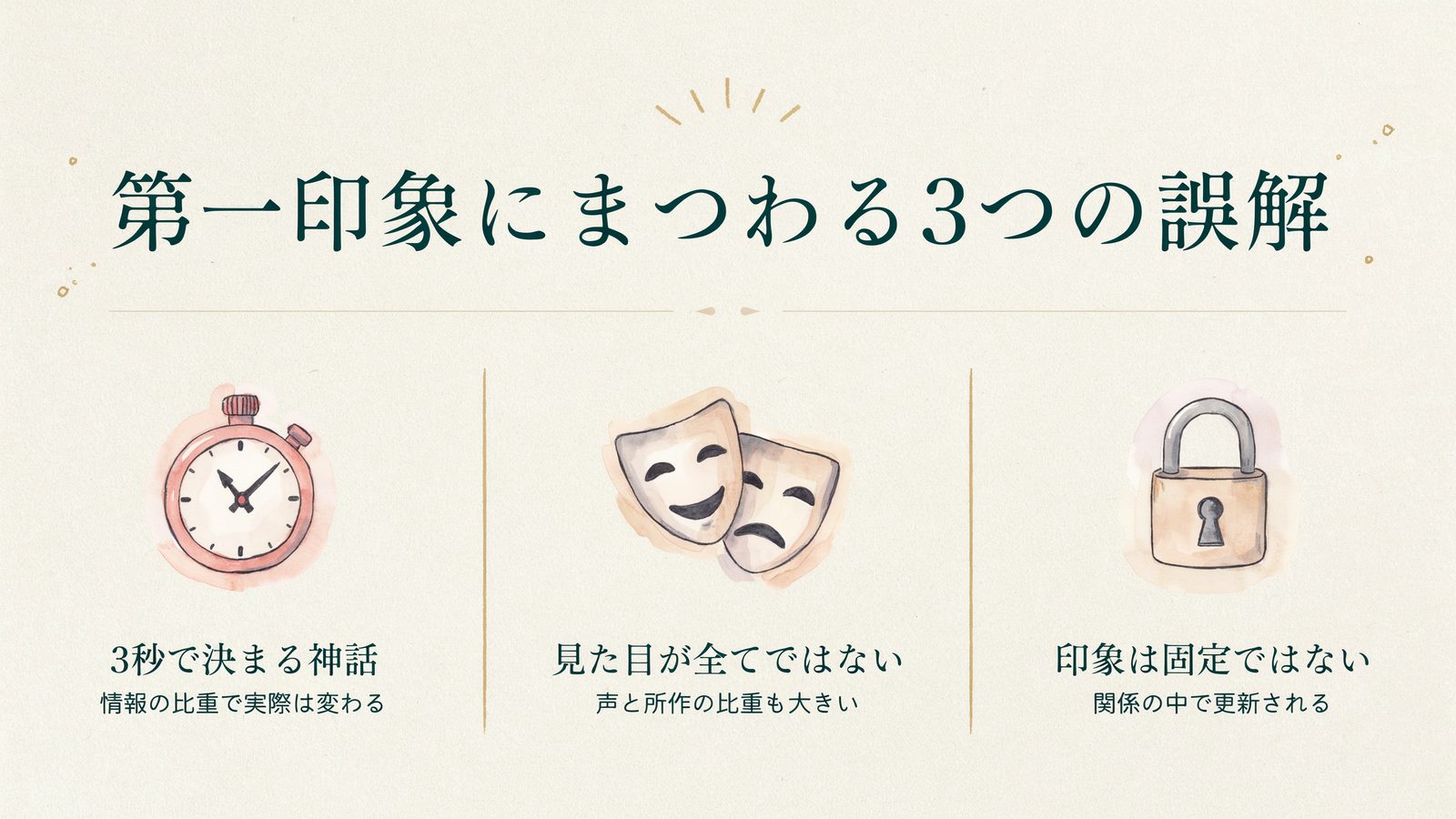 第一印象にまつわる3つの誤解