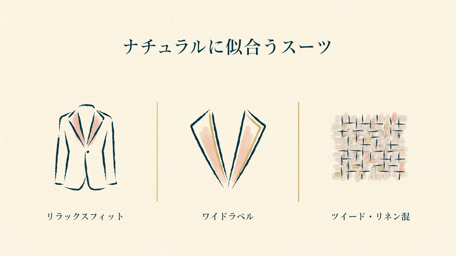 ナチュラルに似合うスーツ