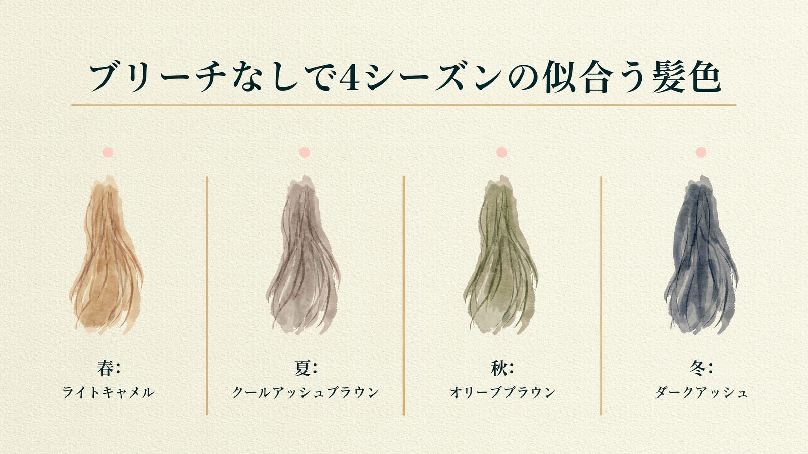 ブリーチなしで4シーズンの似合う髪色