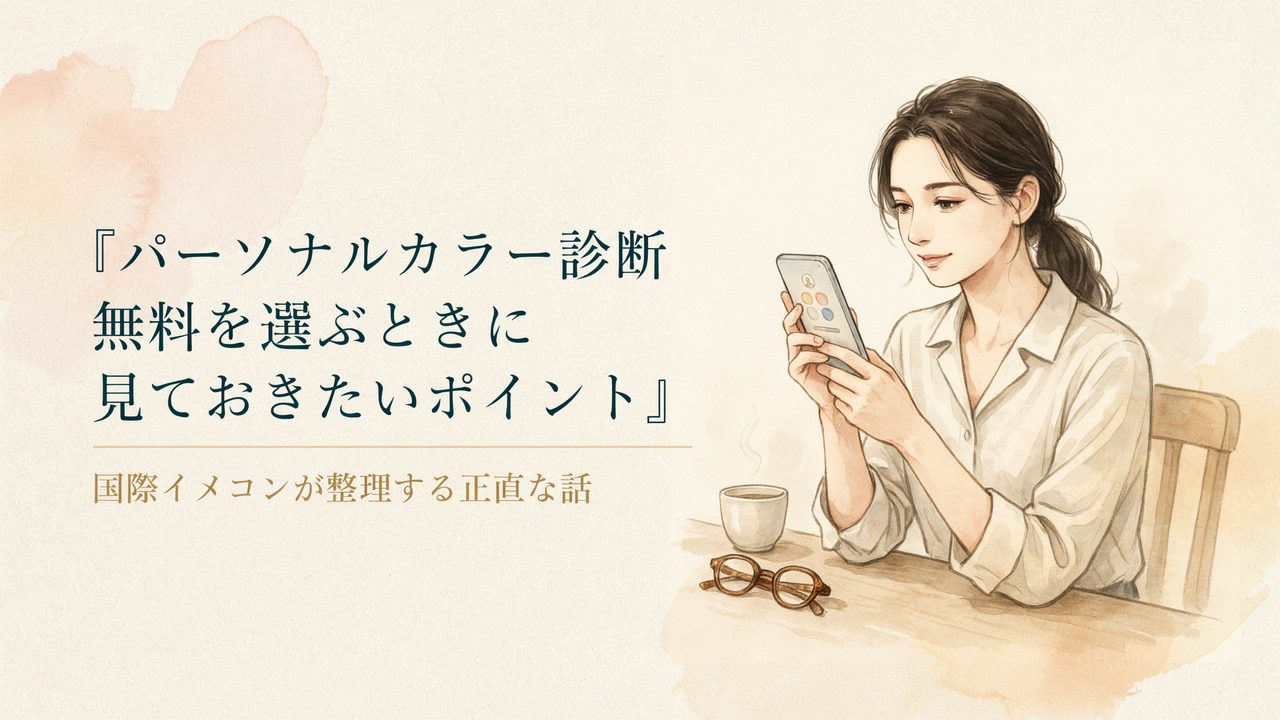 パーソナルカラー診断 無料を選ぶときに|見ておきたいポイントと気をつけたいこと